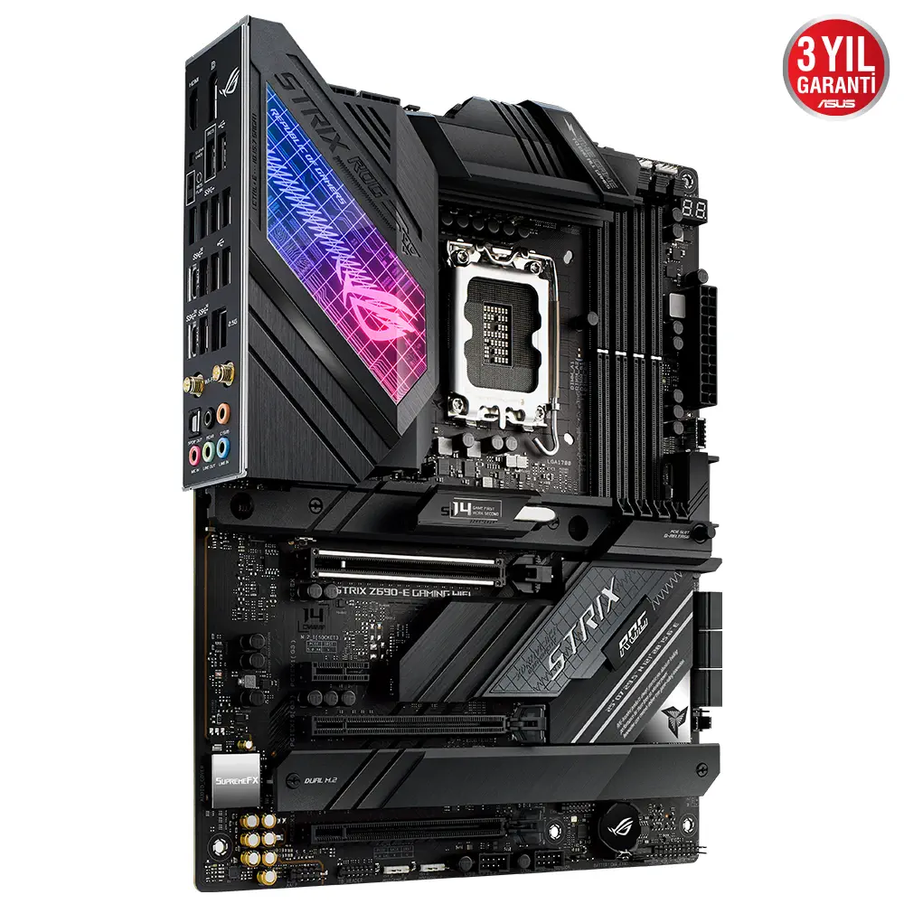 Asus ROG Strix Z690-E Gaming WIFI Intel Z690 Soket 1700 DDR5 6400(OC)MHz ATX Gaming (Oyuncu) Anakart