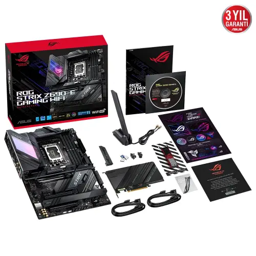 Asus ROG Strix Z690-E Gaming WIFI Intel Z690 Soket 1700 DDR5 6400(OC)MHz ATX Gaming (Oyuncu) Anakart