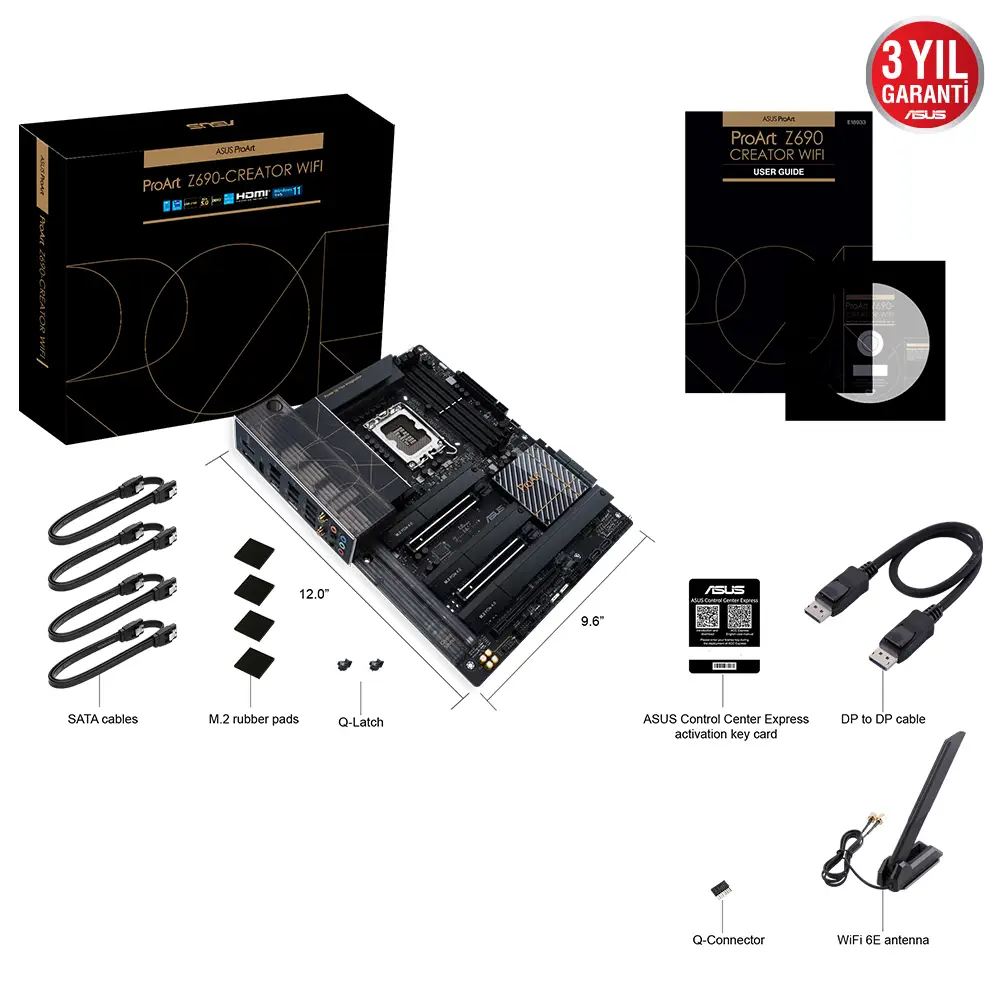 ASUS ProArt Z690-Creator WIFI Intel Z690 Soket 1700 DDR5 6000(OC)MHz ATX Anakart