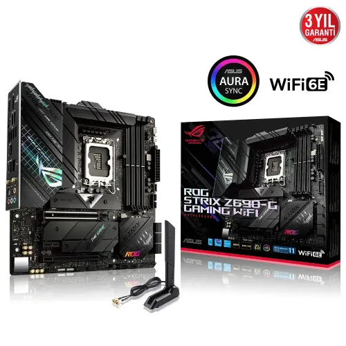 Asus ROG Strix Z690-G Gaming WIFI Intel Z690 Soket 1700 DDR5 6000(OC)MHz mATX Gaming (Oyuncu) Anakart