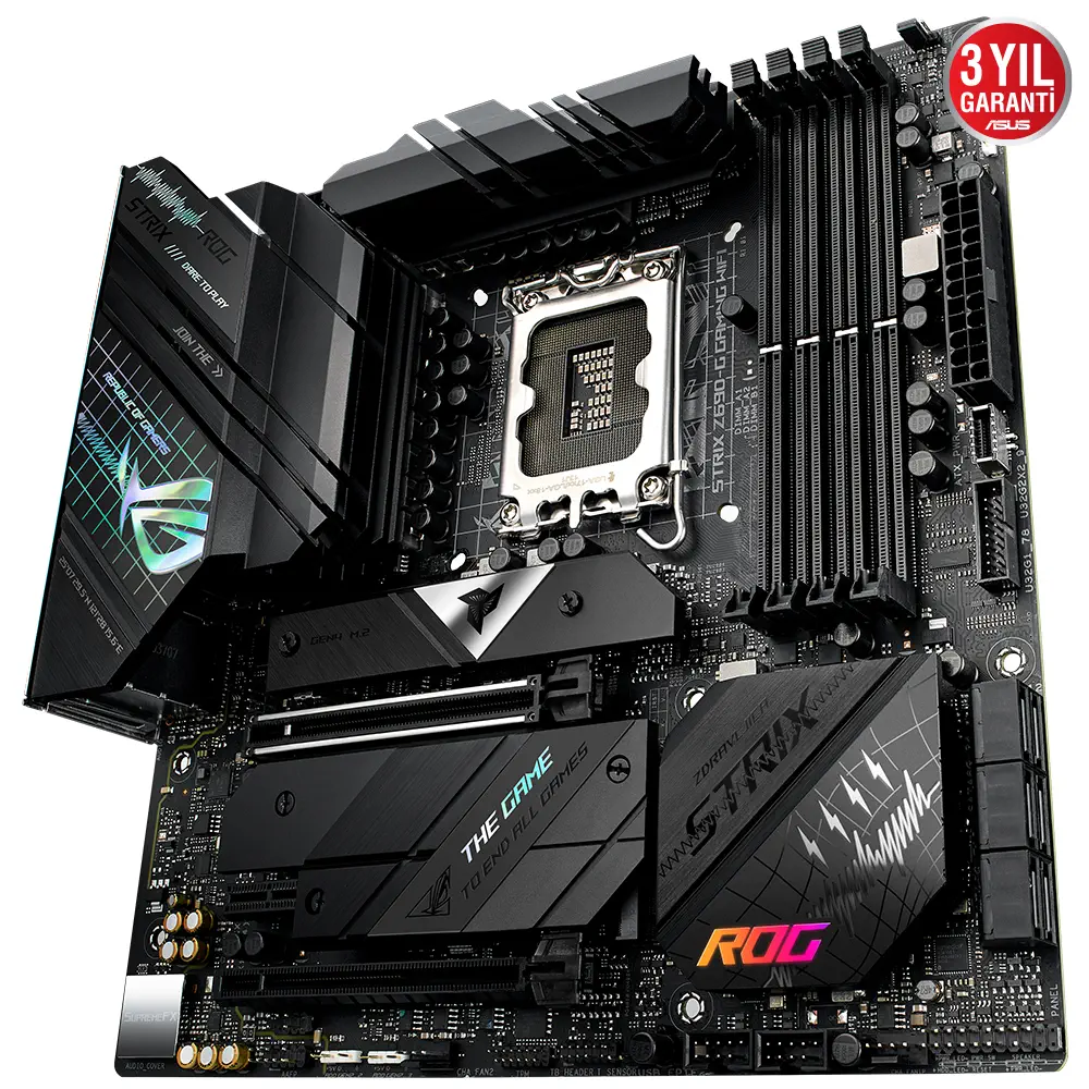 Asus ROG Strix Z690-G Gaming WIFI Intel Z690 Soket 1700 DDR5 6000(OC)MHz mATX Gaming (Oyuncu) Anakart