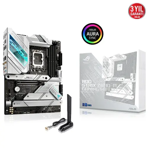 ASUS ROG Strix Z690-A Gaming WIFI D4 Intel Z690 Soket 1700 DDR4 5333(OC)MHz ATX Gaming (Oyuncu) Anakart