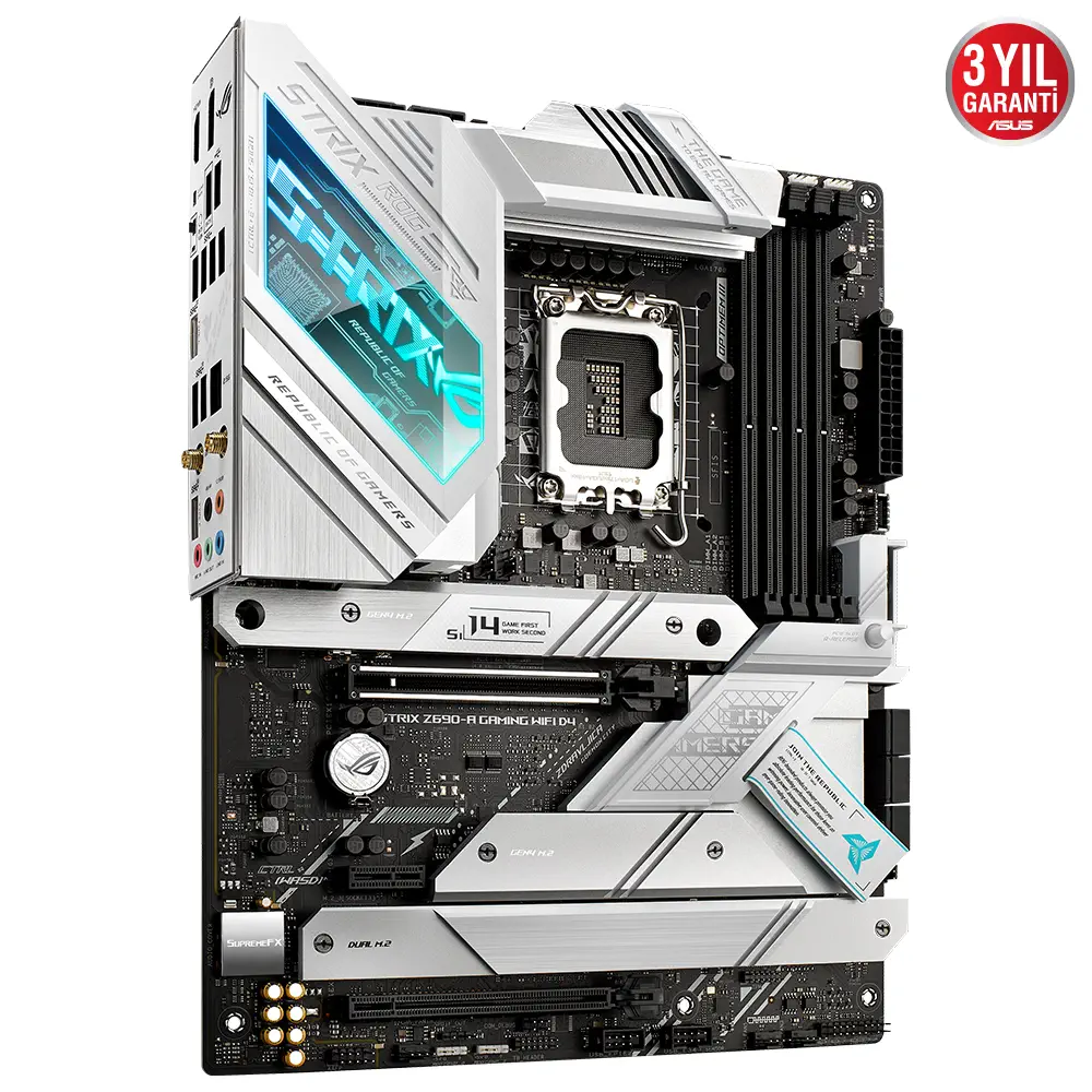 ASUS ROG Strix Z690-A Gaming WIFI D4 Intel Z690 Soket 1700 DDR4 5333(OC)MHz ATX Gaming (Oyuncu) Anakart