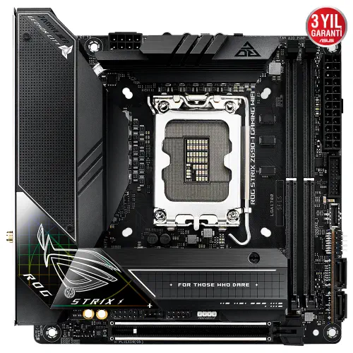 Asus ROG Strix Z690-I Gaming WIFI Intel Z690 Soket 1700 DDR5 6400(OC)MHz Mini-ITX Gaming (Oyuncu) Anakart