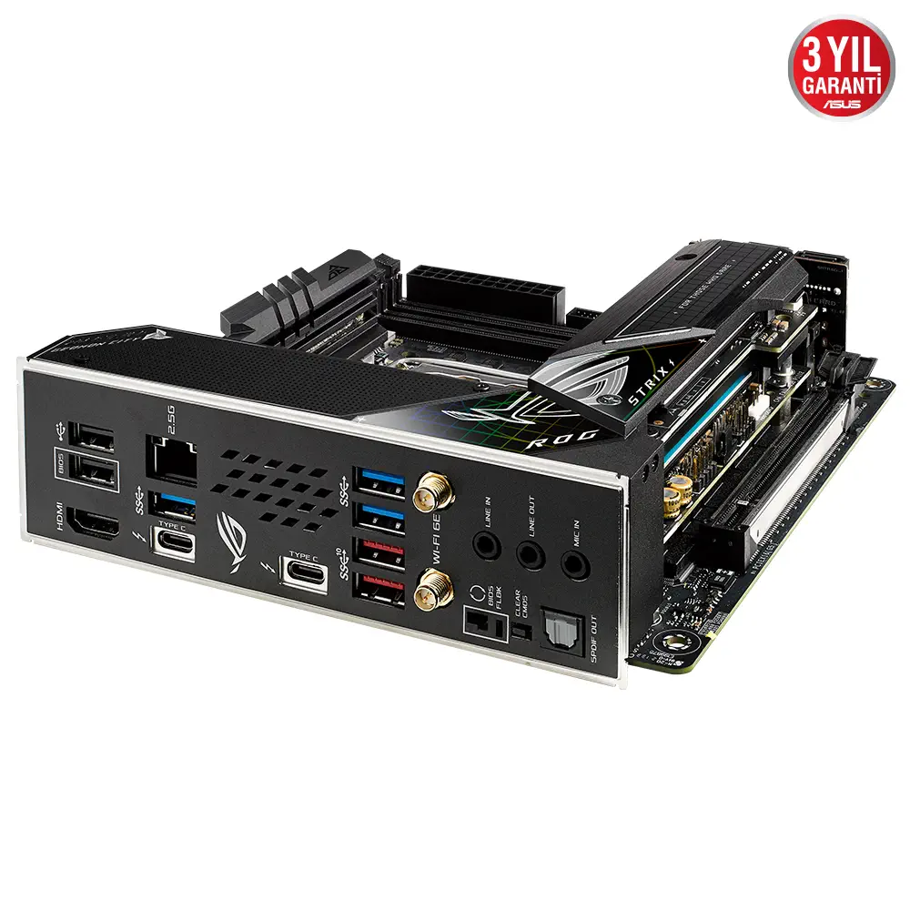 Asus ROG Strix Z690-I Gaming WIFI Intel Z690 Soket 1700 DDR5 6400(OC)MHz Mini-ITX Gaming (Oyuncu) Anakart
