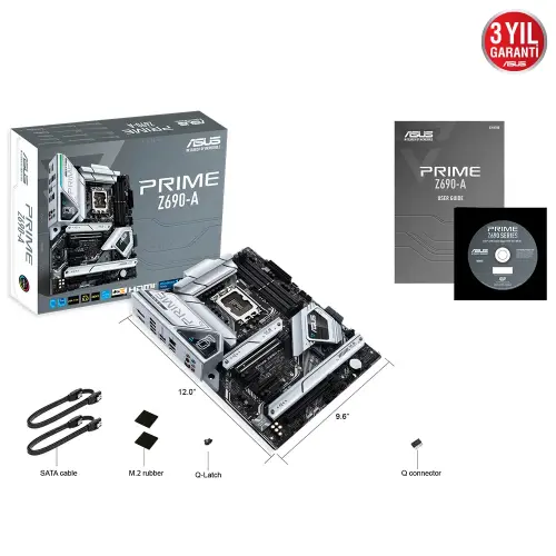 Asus Prime Z690-A Intel Z690 Soket 1700 DDR5 6000(OC)MHz ATX Gaming (Oyuncu) Anakart