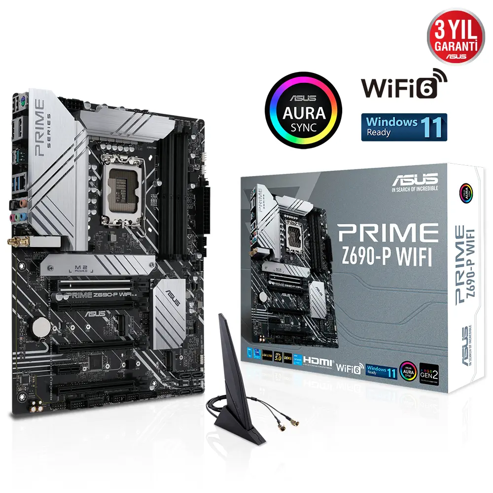 Asus Prime Z690-P WIFI Intel Z690 Soket 1700 DDR5 6000(OC)MHz ATX Gaming Anakart