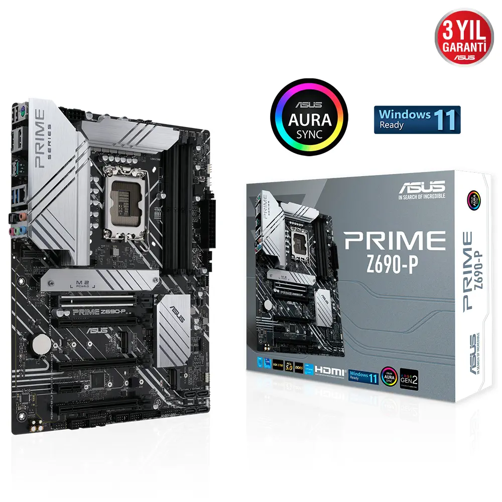 Asus Prime Z690-P Intel Z690 Soket 1700 DDR5 6000(OC)MHz ATX Gaming Anakart