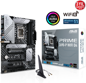 ASUS Prime Z690-P WIFI D4 Intel Z690 Soket 1700 DDR4 5333(OC)MHz ATX Gaming (Oyuncu) Anakart