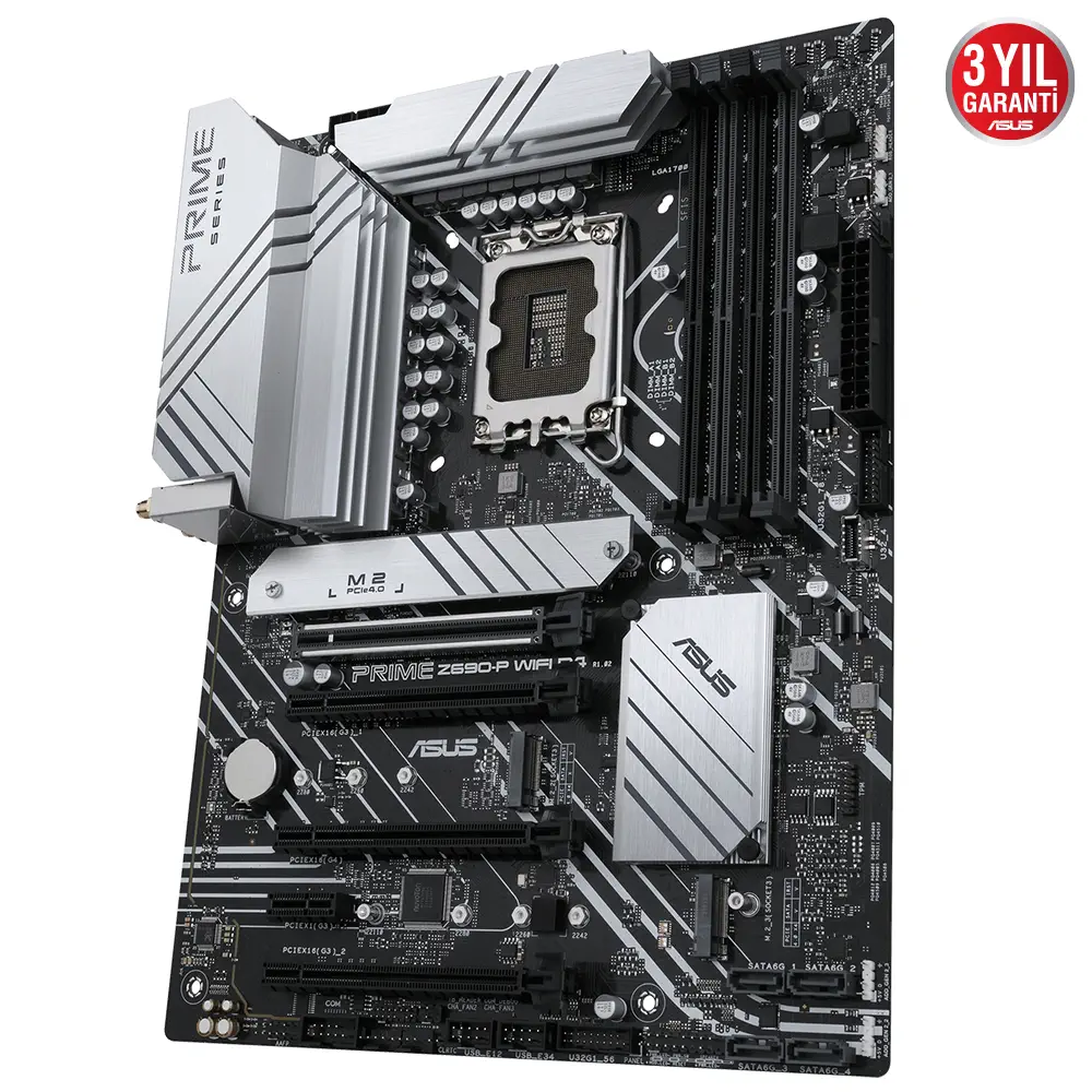 ASUS Prime Z690-P WIFI D4 Intel Z690 Soket 1700 DDR4 5333(OC)MHz ATX Gaming (Oyuncu) Anakart