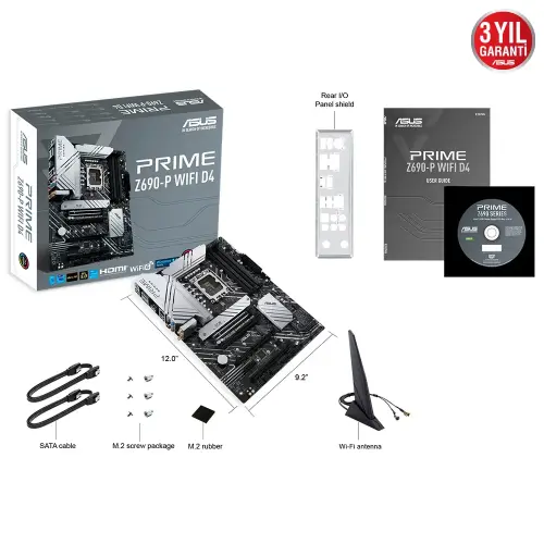 Asus Prime Z690-P WIFI D4 Intel Z690 Soket 1700 DDR4 5333(OC)MHz ATX Gaming (Oyuncu) Anakart