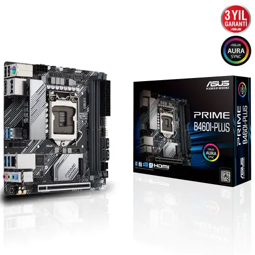 Asus Prime B460I-Plus Intel B460 Soket 1200 DDR4 2933MHz Mini-ITX Gaming (Oyuncu) Anakart