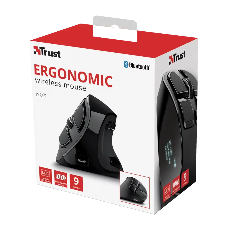 Trust 23731 Voxx Ergonomic 2400DPI Şarjlı Kablosuz Mouse
