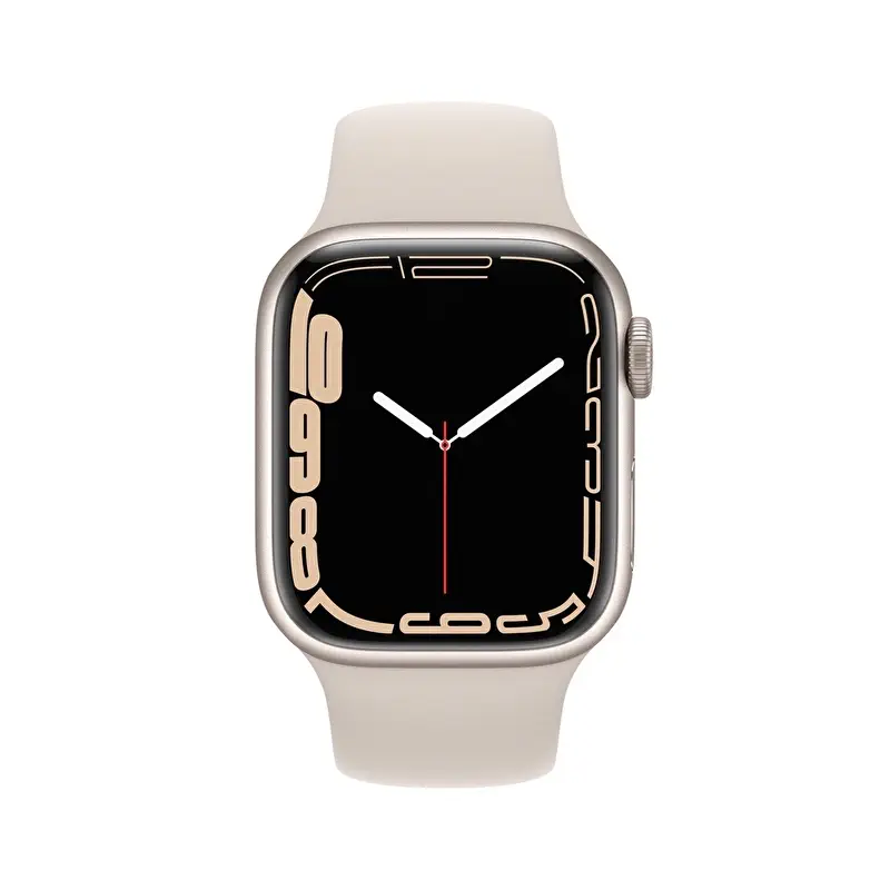 Apple Watch Series 7 GPS 41mm Yıldız Işığı Alüminyum Kasa ve Yıldız Işığı Spor Kordon - MKMY3TU/A