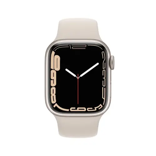 Apple Watch Series 7 GPS 41mm Yıldız Işığı Alüminyum Kasa ve Yıldız Işığı Spor Kordon - MKMY3TU/A