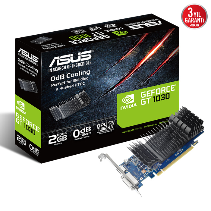 Asus GeForce GT 1030 GT1030-SL-2GD4-BRK 2GB DDR4 64Bit DX12 Gaming (Oyuncu) Ekran Kartı