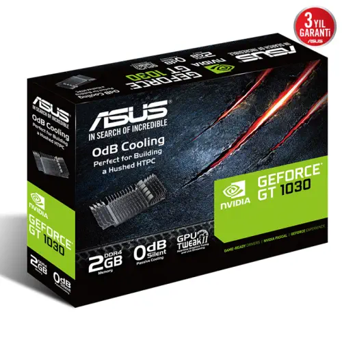 Asus GeForce GT 1030 GT1030-SL-2GD4-BRK 2GB DDR4 64Bit DX12 Gaming (Oyuncu) Ekran Kartı