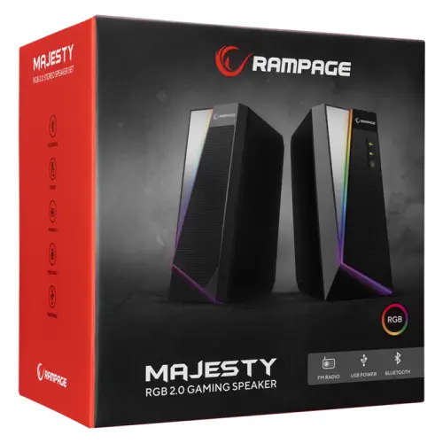 Rampage RMS-X8 Majesty 2.0 Bluetooth/FM RGB LED Gaming Speaker