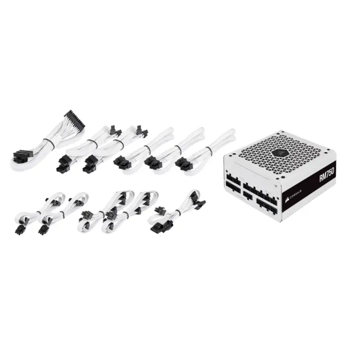 Corsair RM White Serisi (2021) RM750 CP-9020231-EU 750W 80 Plus Gold Full Modüler Beyaz Power Supply