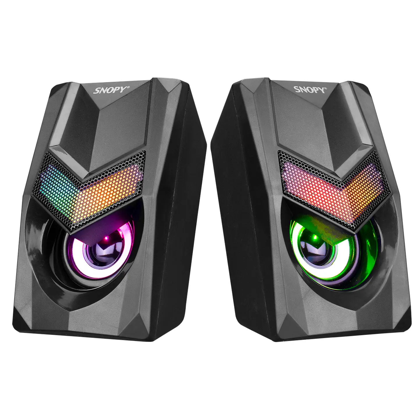 Snopy SN-X25 2.0 Multimedia RGB Işıklı 3Wx2 Siyah USB Speaker