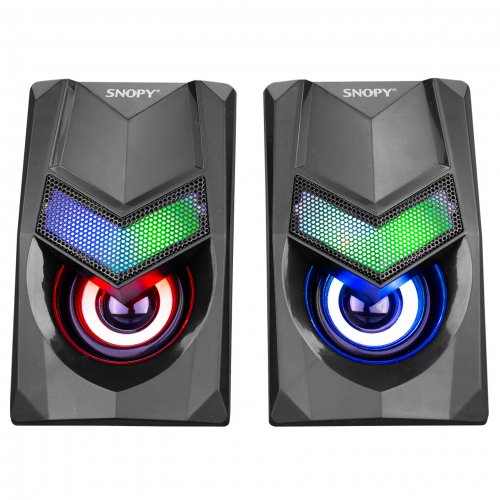 Snopy SN-X25 2.0 Multimedia RGB Işıklı 3Wx2 Siyah USB Speaker