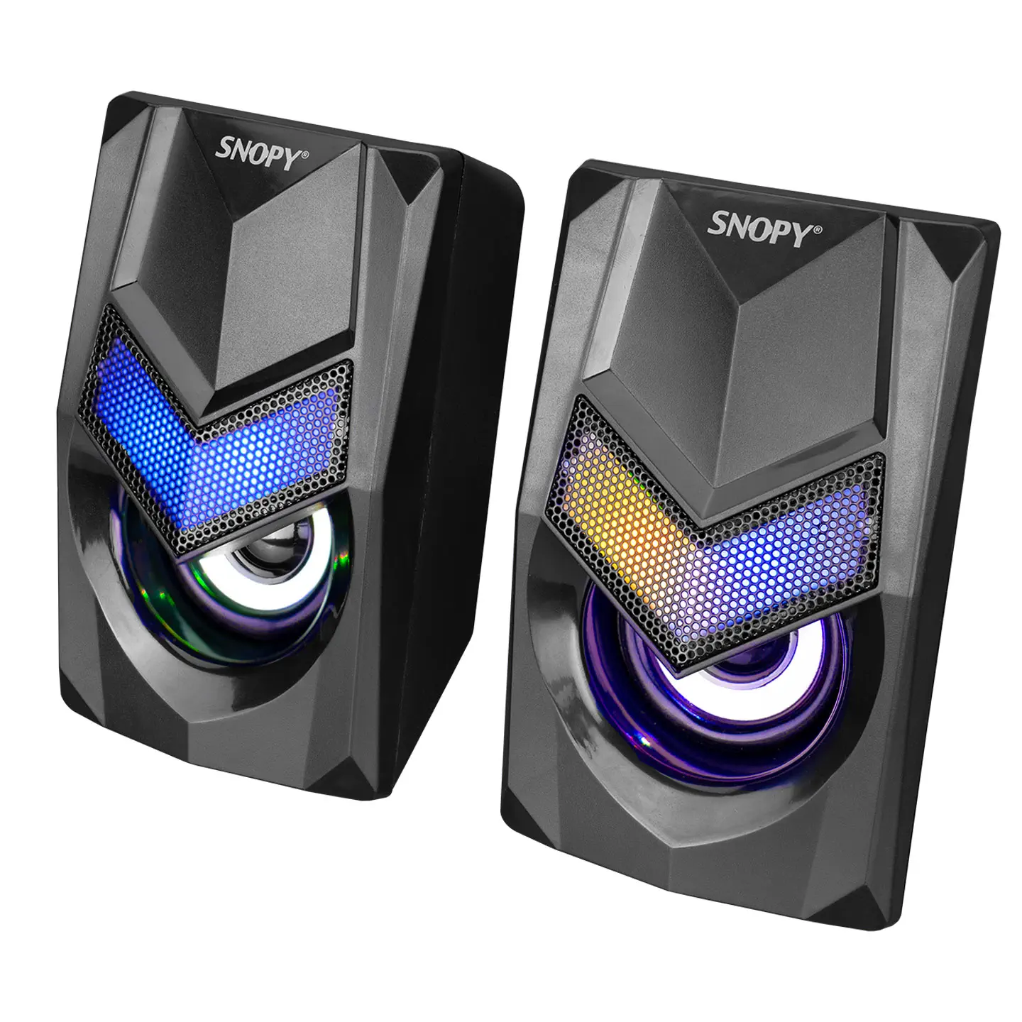 Snopy SN-X25 2.0 Multimedia RGB Işıklı 3Wx2 Siyah USB Speaker