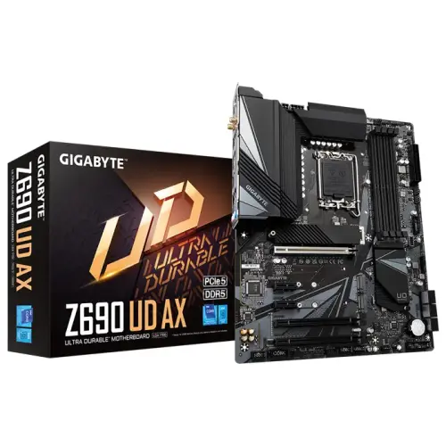 Gigabyte Z690 UD AX Intel Z690 Soket 1700 DDR5 6000(OC)MHz ATX Gaming (Oyuncu) Anakart