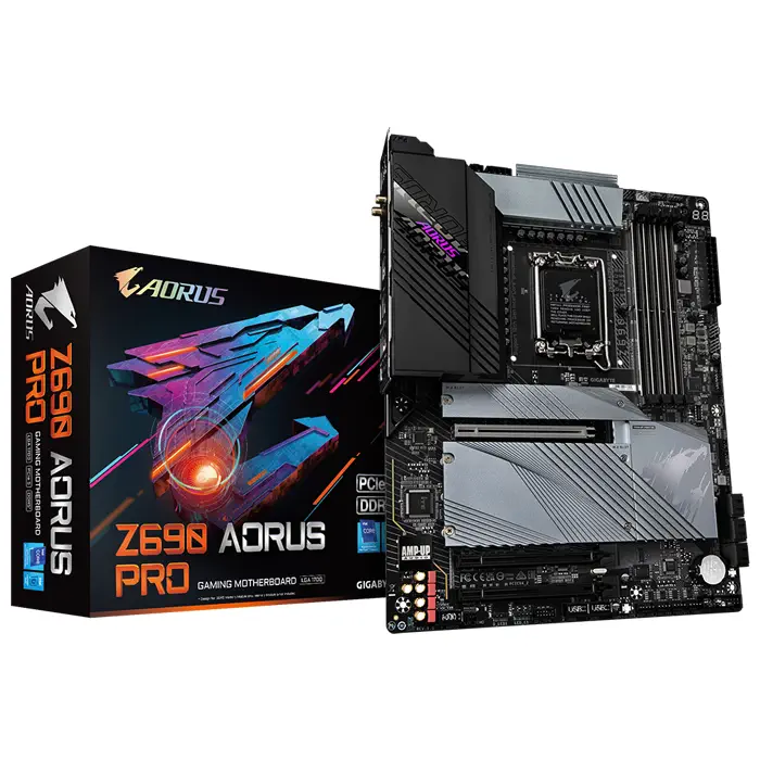 Gigabyte Z690 Aorus Pro Intel Z690 Soket 1700 DDR5 6200(OC)MHz ATX Gaming (Oyuncu) Anakart