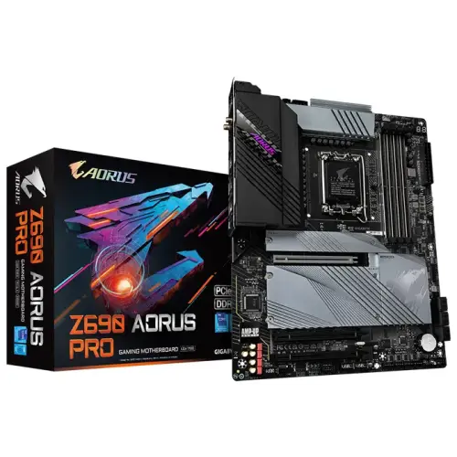 Gigabyte Z690 Aorus Pro Intel Z690 Soket 1700 DDR5 6200(OC)MHz ATX Gaming (Oyuncu) Anakart
