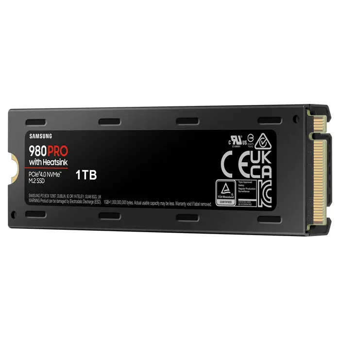 Samsung 980 PRO w/Heatsink MZ-V8P1T0CW 1TB 7000/5000MB/s PCIe NVMe M.2 SSD Disk