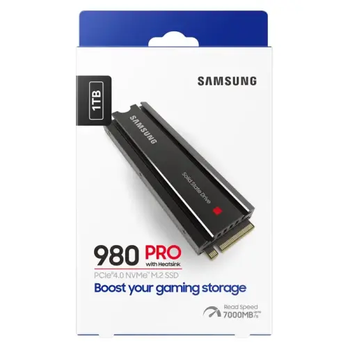 Samsung 980 PRO w/Heatsink MZ-V8P1T0CW 1TB 7000/5000MB/s PCIe NVMe M.2 SSD Disk