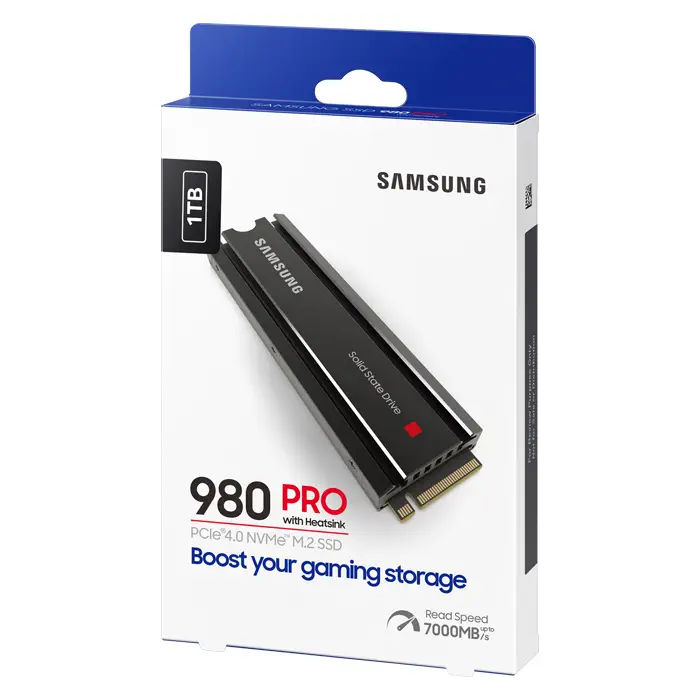 Samsung 980 PRO w/Heatsink MZ-V8P1T0CW 1TB 7000/5000MB/s PCIe NVMe M.2 SSD Disk