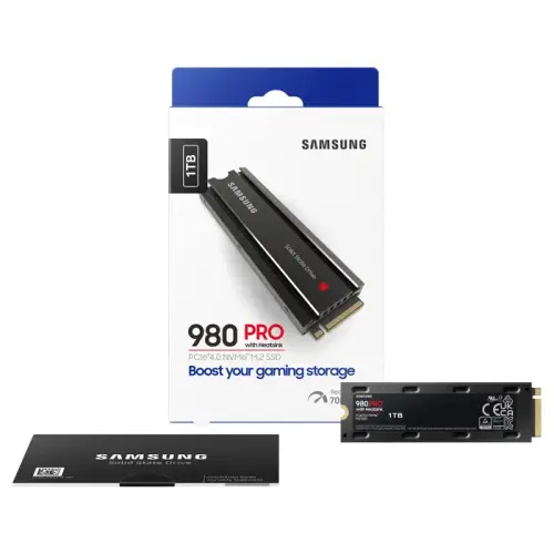 Samsung 980 PRO w/Heatsink MZ-V8P1T0CW 1TB 7000/5000MB/s PCIe NVMe M.2 SSD Disk