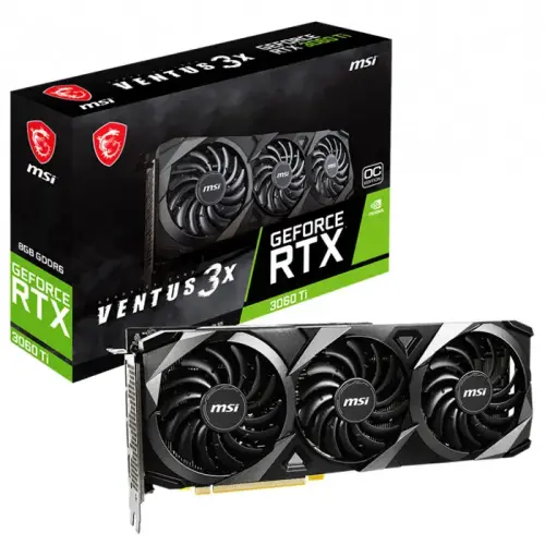 MSI GeForce RTX 3060 Ti Ventus 3X 8G OC LHR 8GB GDDR6 256Bit DX12 Gaming (Oyuncu) Ekran Kartı