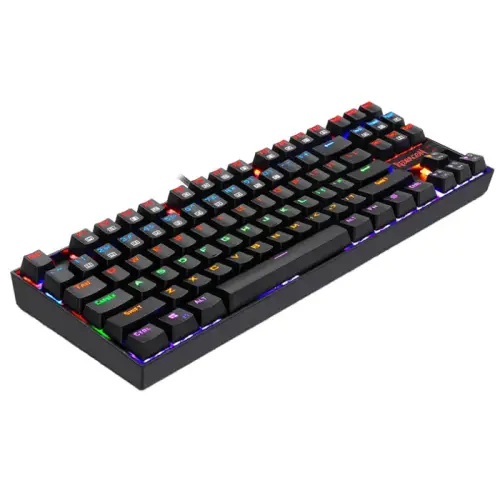 Redragon K552-KR Kumara Red Switch Rainbow TKL TR Q Mekanik Siyah Kablolu Gaming (Oyuncu) Klavye