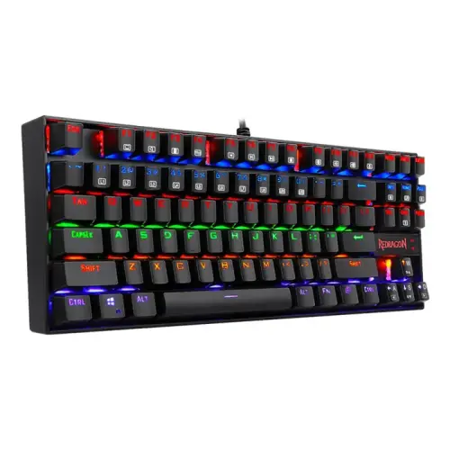 Redragon K552-KR Kumara Red Switch Rainbow TKL TR Q Mekanik Siyah Kablolu Gaming (Oyuncu) Klavye