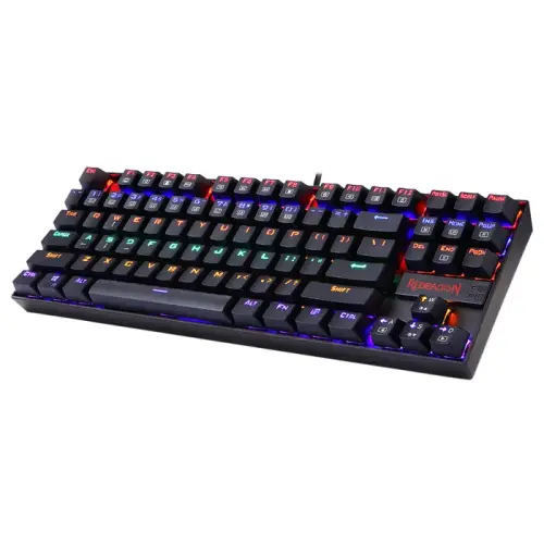 Redragon K552-KR Kumara Red Switch Rainbow TKL TR Q Mekanik Siyah Kablolu Gaming (Oyuncu) Klavye