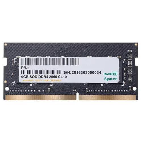 Apacer 4GB (1x4GB) 2666Mhz CL19 DDR4 Notebook Ram (ES.04G2V.KNH)