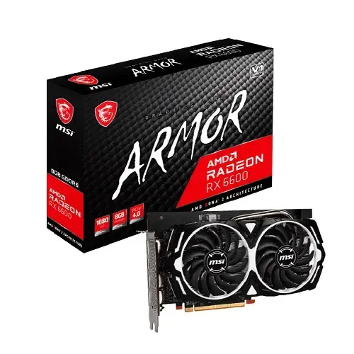 MSI Radeon RX 6600 ARMOR 8G 8GB GDDR6 128Bit DX12 Gaming (Oyuncu) Ekran Kartı