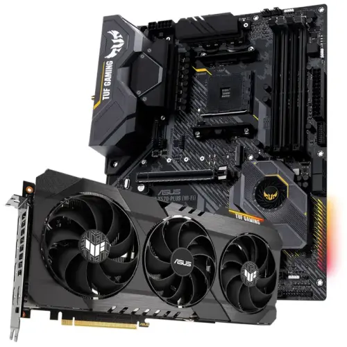 Asus TUF Gaming GeForce RTX 3080 Ti OC TUF-RTX3080TI-O12G-GAMING 12GB GDDR6X 384Bit DX12 Ekran Kartı + Asus TUF Gaming X570-Plus (WI-FI) AMD X570 Soket AM4 DDR4 5100(OC)MHz ATX Anakart Bundle