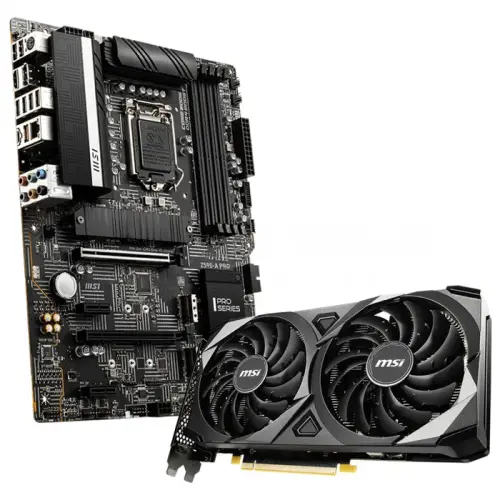 MSI GeForce RTX 3060 Ventus 2X 12G OC 12GB GDDR6 192Bit DX12 Ekran Kartı + MSI Z590-A PRO Intel Z590 Soket 1200 DDR4 5333(OC)MHz ATX Anakart Bundle