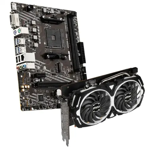 MSI Radeon RX 6600 Armor 8G V1 8GB GDDR6 128Bit DX12 Ekran Kartı + MSI A520M-A PRO AMD A520 Soket AM4 DDR4 4600(OC)MHz mATX Anakart Bundle