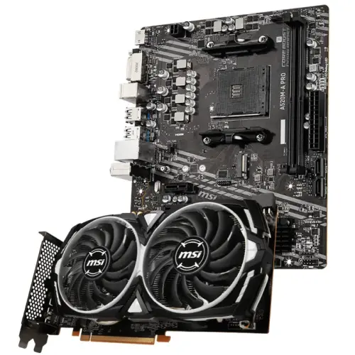 MSI Radeon RX 6600 Armor 8G V1 8GB GDDR6 128Bit DX12 Ekran Kartı + MSI A520M-A PRO AMD A520 Soket AM4 DDR4 4600(OC)MHz mATX Anakart Bundle