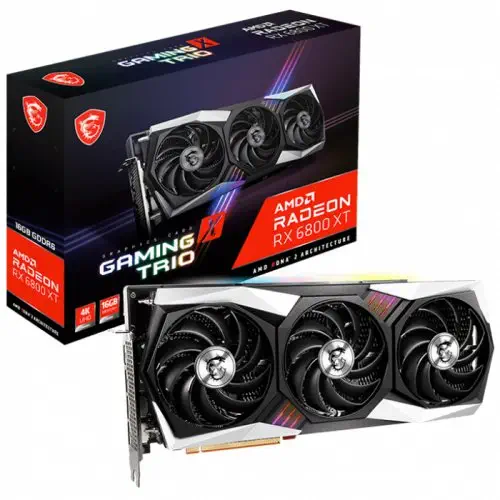 MSI Radeon RX 6800 XT GAMING X TRIO 16G 16GB GDDR6 256Bit DX12 Ekran Kartı + MSI X570-A Pro AMD X570 Soket AM4 DDR4 4400(OC)MHz ATX Anakart Bundle