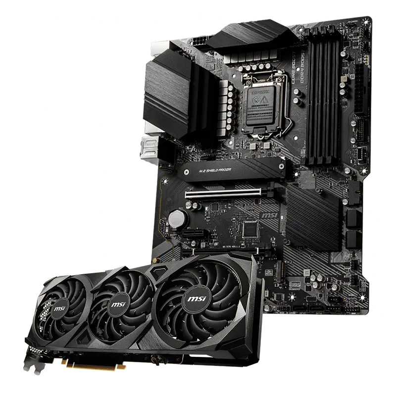 MSI GeForce RTX 3070 Ti Ventus 3X 8G OC 8GB GDDR6X 256Bit DX12 Ekran Kartı + MSI Z490-A PRO Intel Z490 Soket 1200 DDR4 5000(OC)Mhz ATX Anakart Bundle