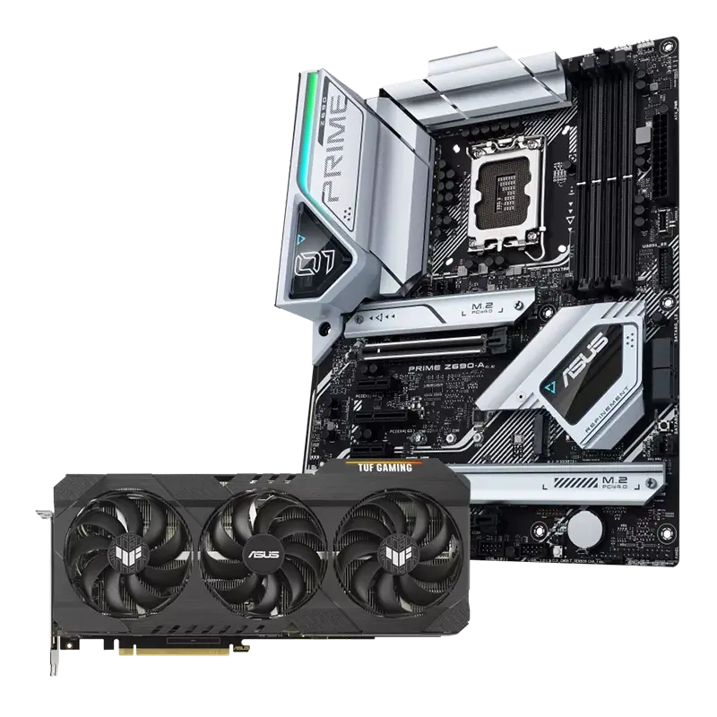 Asus TUF Gaming GeForce RTX 3080 V2 OC TUF-RTX3080-O10G-V2-GAMING 10GB GDDR6X 320Bit DX12 Ekran Kartı + Asus Prime Z690-A Intel Z690 Soket 1700 DDR5 6000(OC)MHz ATX Anakart Bundle