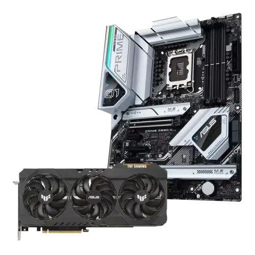 Asus TUF Gaming GeForce RTX 3080 V2 OC TUF-RTX3080-O10G-V2-GAMING 10GB GDDR6X 320Bit DX12 Ekran Kartı + Asus Prime Z690-A Intel Z690 Soket 1700 DDR5 6000(OC)MHz ATX Anakart Bundle