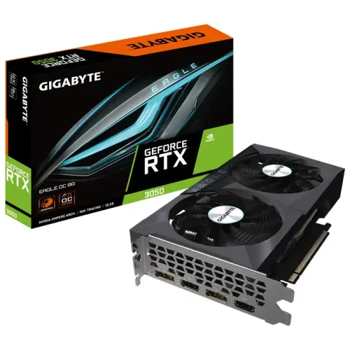 Gigabyte GeForce RTX 3050 Eagle OC 8G GV-N3050EAGLE OC-8GD 8GB GDDR6 128Bit DX12 Gaming (Oyuncu) Ekran Kartı
