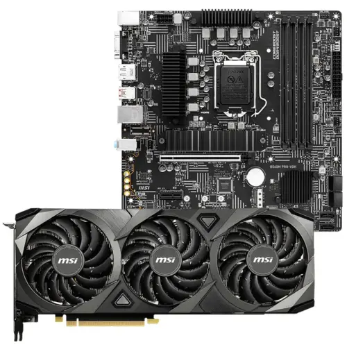 MSI GeForce RTX 3090 Ventus 3X 24G OC 24GB GDDR6X 384Bit DX12 Ekran Kartı + MSI B560M PRO-VDH Intel B560 Soket 1200 DDR4 5066(OC)MHz mATX Anakart Bundle