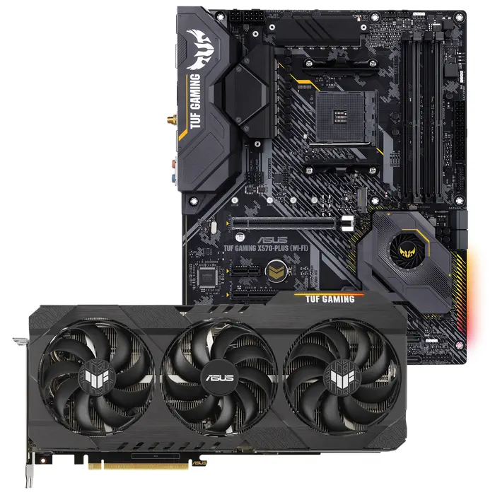 Asus TUF Gaming GeForce RTX 3080 Ti OC TUF-RTX3080TI-O12G-GAMING 12GB GDDR6X 384Bit DX12 Ekran Kartı + Asus TUF GAMING B450-PLUS II AMD B450 Soket AM4 DDR4 4400(OC)MHz ATX Anakart Bundle